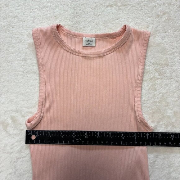 Aritzia Wilfred Womens Tank Top High Neck XS Light Pink Minimalist Closet Staple - Picture 3 of 7